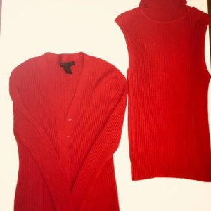 Express 2 piece turtleneck and cardigan EUC